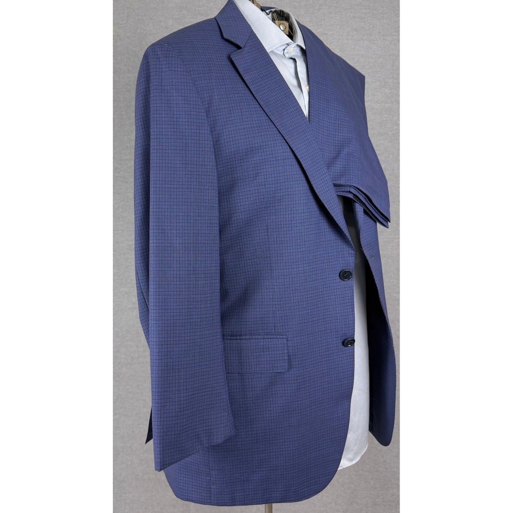 Canali Saks Fifth Avenue Mens 2 Piece Suit Blue Wool Italy 36R 35x28 FLAWS